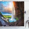 A Circle Rustic Doorway And Gate Opening Of A National Park Japanese Shower Curtain