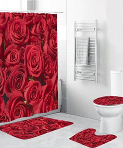 A Classic and Beautiful Rose Shower Curtain for Your Bathroom