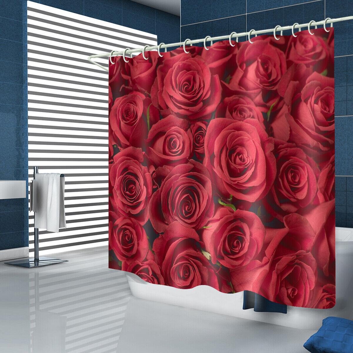 A Classic and Beautiful Rose Shower Curtain for Your Bathroom