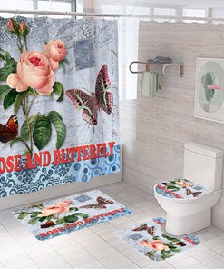 A Classic and Beautiful Waterproof Rose Shower Curtain for Any Bathroom