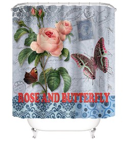 A Classic and Beautiful Waterproof Rose Shower Curtain for Any Bathroom