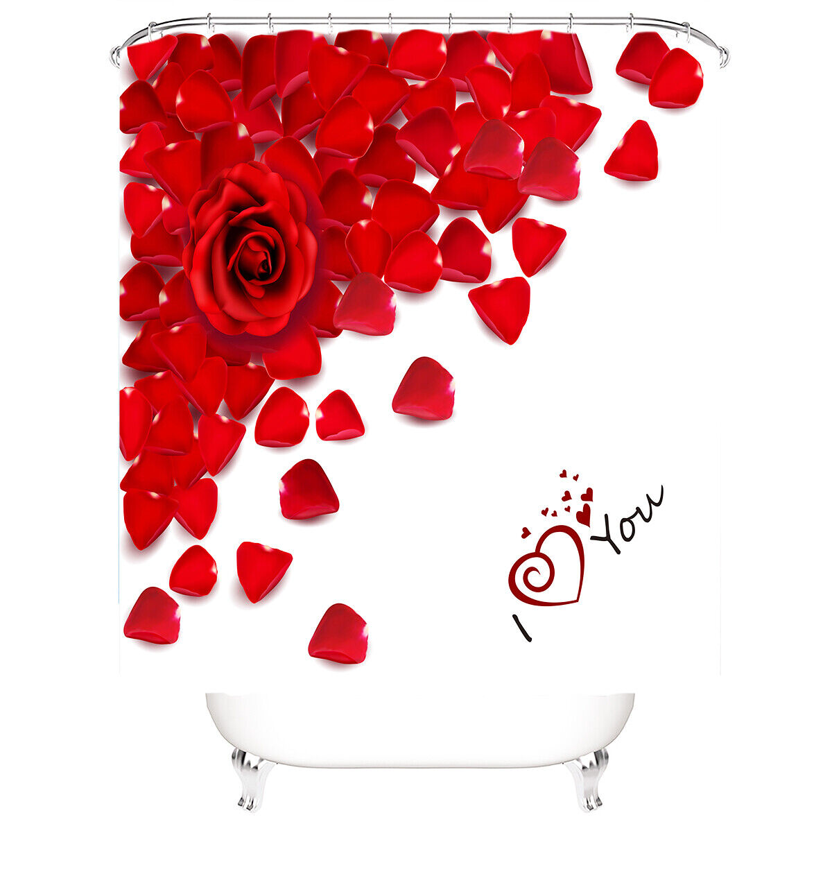 A Classic and Timeless Rose Shower Curtain for Your Bathroom