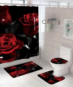 A Delicate and Elegant Rose Shower Curtain for Your Bathroom