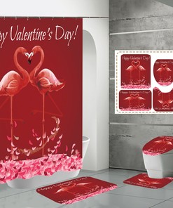 A Flamingo Fantasy in Your Bathroom with this Rose Flowers Shower Curtain