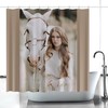 A Girl And Her Horse Themed Fabric Shower Curtain For Bathroom