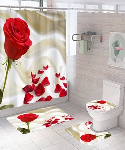 A Rustic Touch with this Rose Shower Curtain for Your Bathroom
