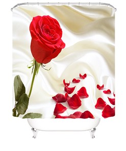 A Rustic Touch with this Rose Shower Curtain for Your Bathroom