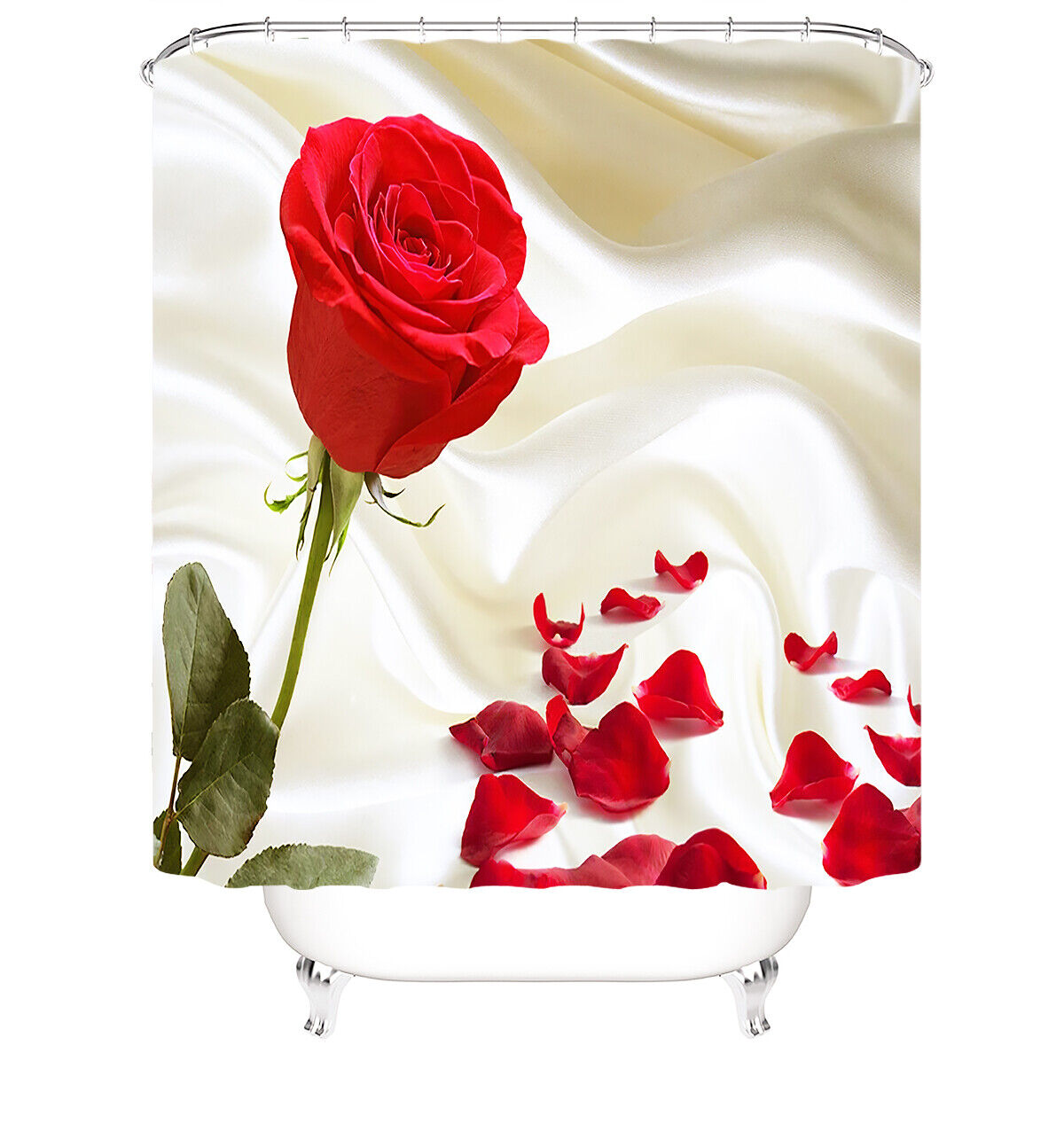 A Rustic Touch with this Rose Shower Curtain for Your Bathroom