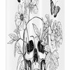 A Stunning Addition To Your Bathroom - Floral Stall Shower Curtain With Skulls And Butterflies Print