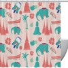 A Stunning Pink Thai Elephant Pattern Shower Curtain to Enhance Your Bathroom's Look