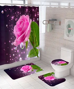 A Stunning and Inspiring Rose Shower Curtain for Your Bathroom