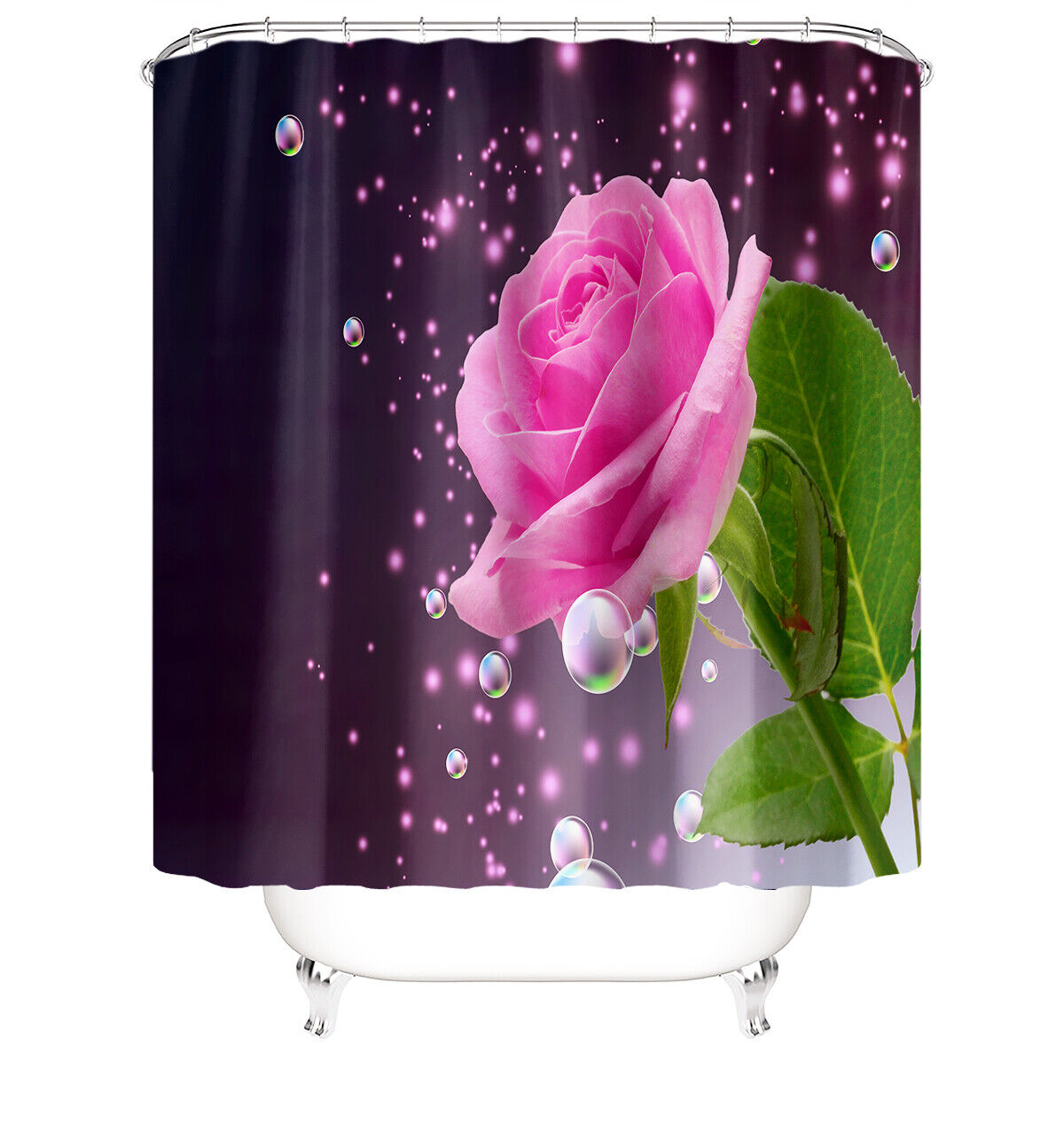 A Stunning and Inspiring Rose Shower Curtain for Your Bathroom