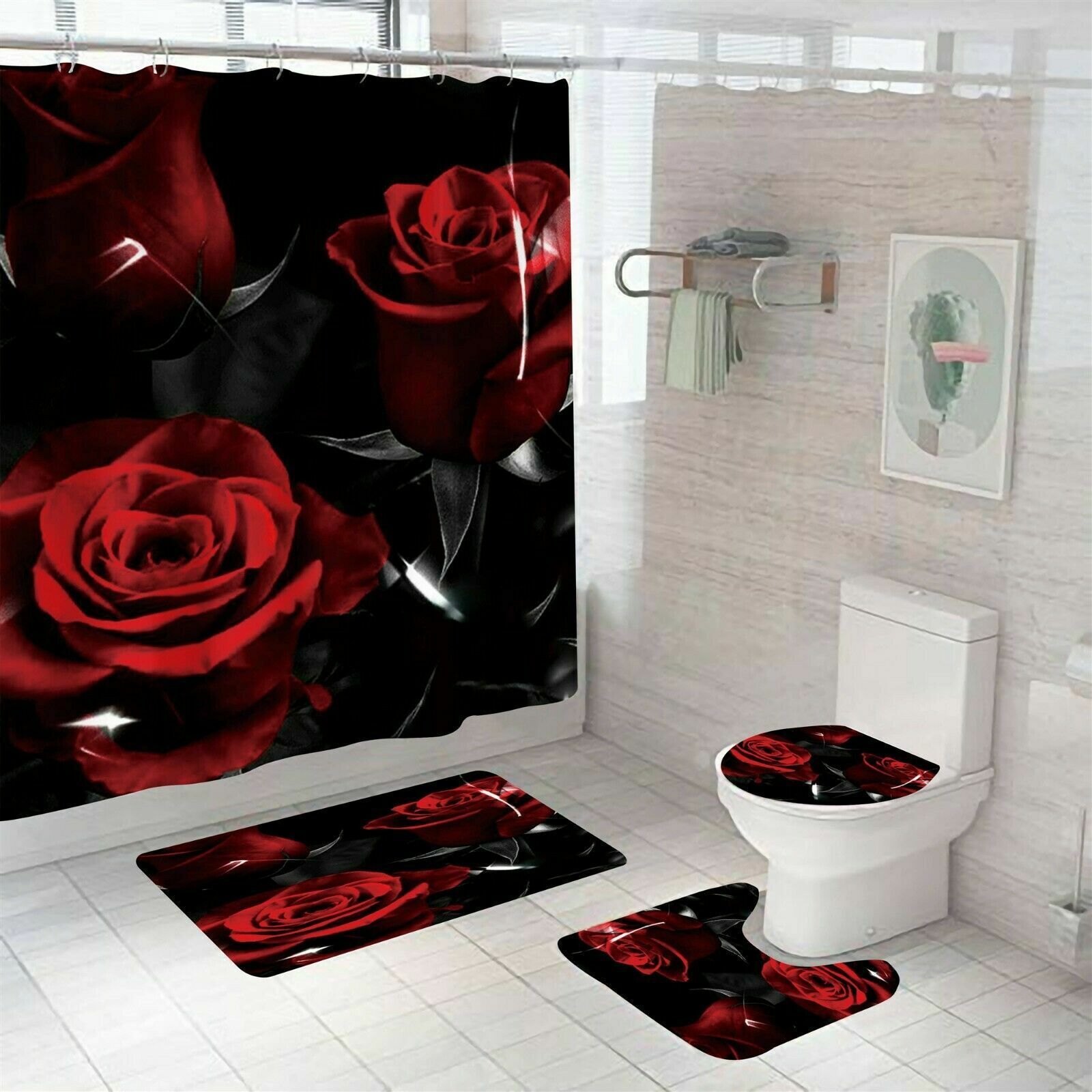 A Unique and Charming Rose Shower Curtain for Your Bathroom