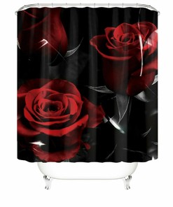 A Unique and Charming Rose Shower Curtain for Your Bathroom