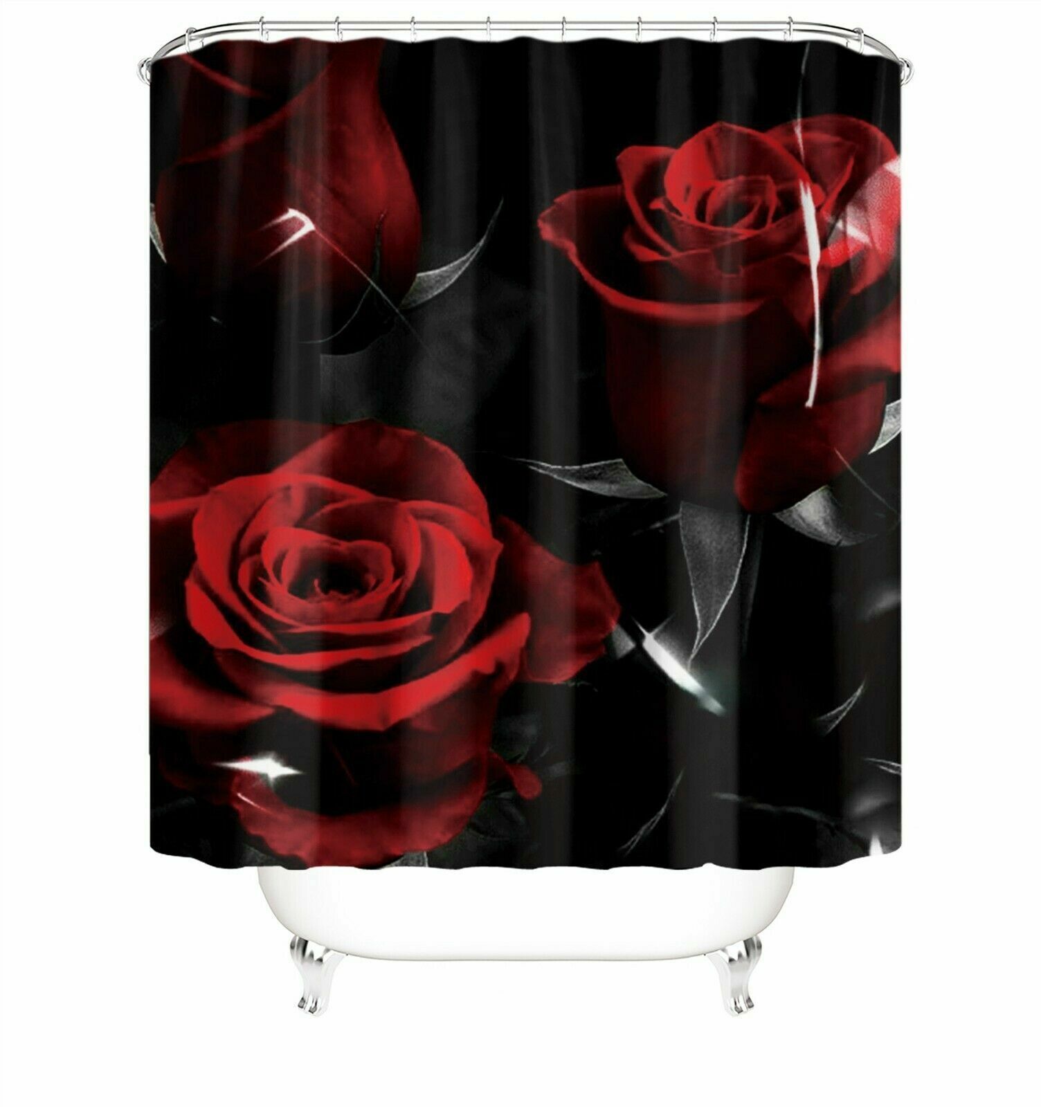 A Unique and Charming Rose Shower Curtain for Your Bathroom