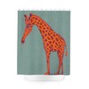 AI Art Design Print Giraffe Orange Shower Curtain for Kids