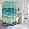 AI Art Ocean Waves Modern Print Shower Curtain for Bathroom