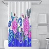 Aaote Border Roses And Paisley Watercolor Stall Sized Waterproof Fabric Shower Curtain
