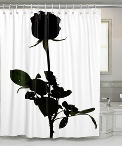Aaote Rose Shadow Designed Waterproof Fabric Shower Curtain For Bathroom