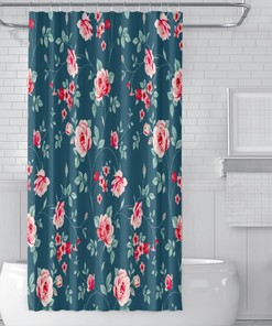 Aaote Stall Sized Rose Flower Waterproof Fabric Shower Curtain