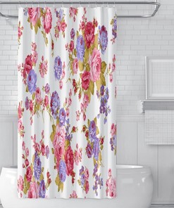 Aaote Vintage Little Flower Bouquet Rose Stall Sized Waterproof Fabric Shower Curtain