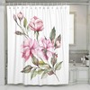 Aaote Watercolor Bouquet Flowers Peony Roses Leaves Home Hotel Bathroom Decoration Shower Curtain