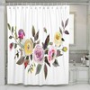 Aaote Watercolor Bouquet Flowers Peony Roses Leaves Home Hotel Bathroom Decoration Shower Curtains