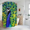 Abstract Ai Art Cosmic Peacock Print Shower Curtain For Modern Bathroom Decor