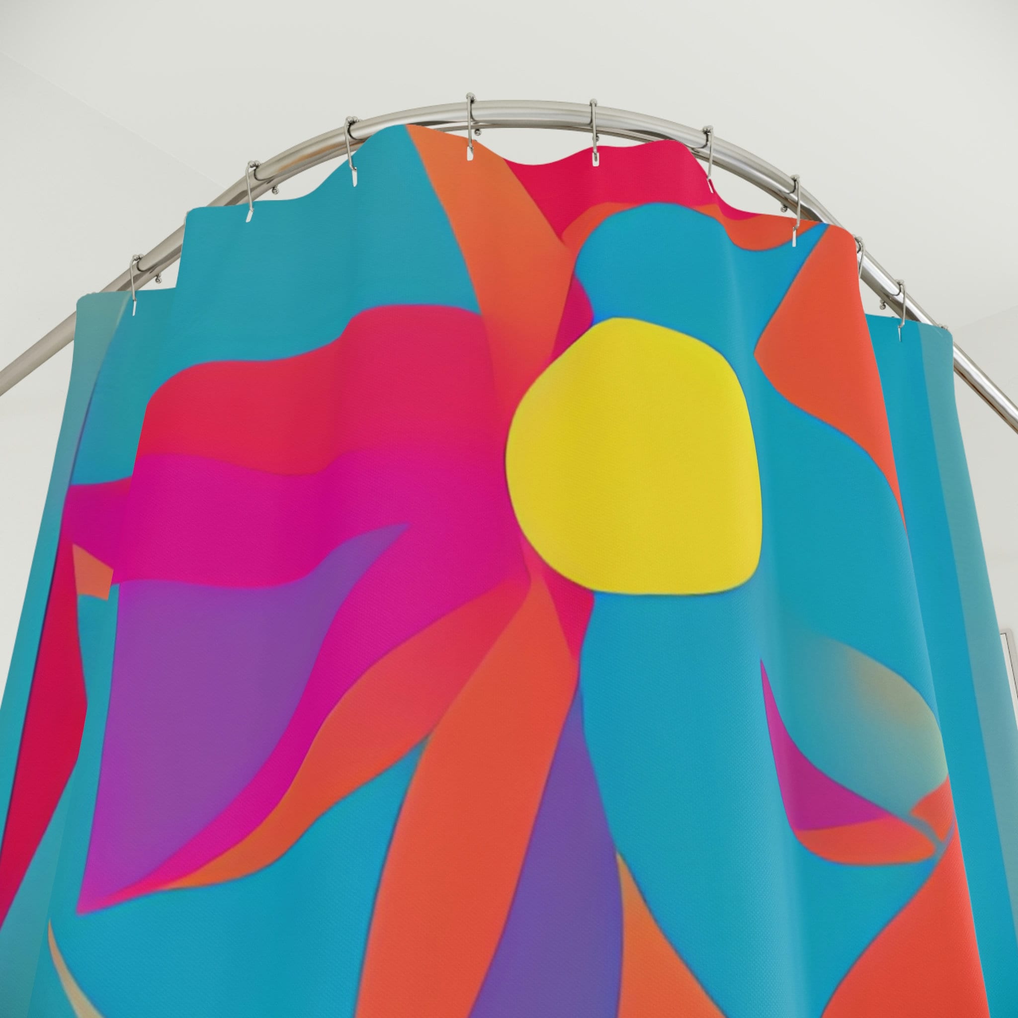 Abstract Ai Art Print Boho Floral Shower Curtain For Modern Bathroom Decor - Image 3