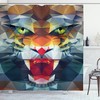 Abstract Animal Print Tiger Shower Curtain for Artistic Bathroom Decor