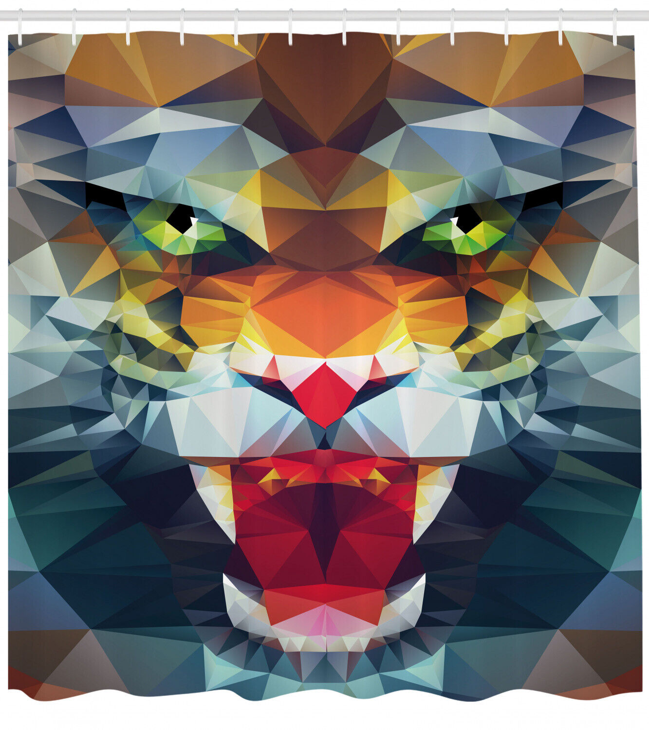 Abstract Animal Print Tiger Shower Curtain for Artistic Bathroom Decor