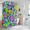 Abstract Art Botanical Succulent Shower Curtain, Modern Bathroom Decor with AI Art Print