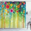 Abstract Art Dandelion Floral Shower Curtain, Adds An Artistic Touch To Your Bathroom