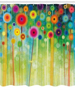 Abstract Art Dandelion Floral Shower Curtain, Adds An Artistic Touch To Your Bathroom