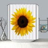 Abstract Art Sunflower Shower Curtain with A Golden Glow to Brighten Up Your Bathroom