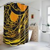 Abstract Art Sunrise Shower Curtain - Waterproof Fabric with Modern and Inviting Design, Perfect for Kids