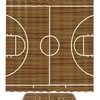 Abstract Basketball Court Print Shower Curtain- Modern Sports Game Themed Bathroom Decor