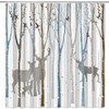 Abstract Birch Forest Vintage Rustic Shower Curtain for Woodland Bathroom