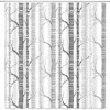 Abstract Birch Tree Shower Curtain for a Rustic and Nature Inspired Bathroom