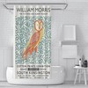 Abstract Bird Green Leaf Shower Curtain With William Morris Style For An Artistic Bathroom