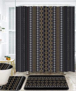 Abstract Black Boho Shower Curtain To Add Chic Touch To Your Bathroom