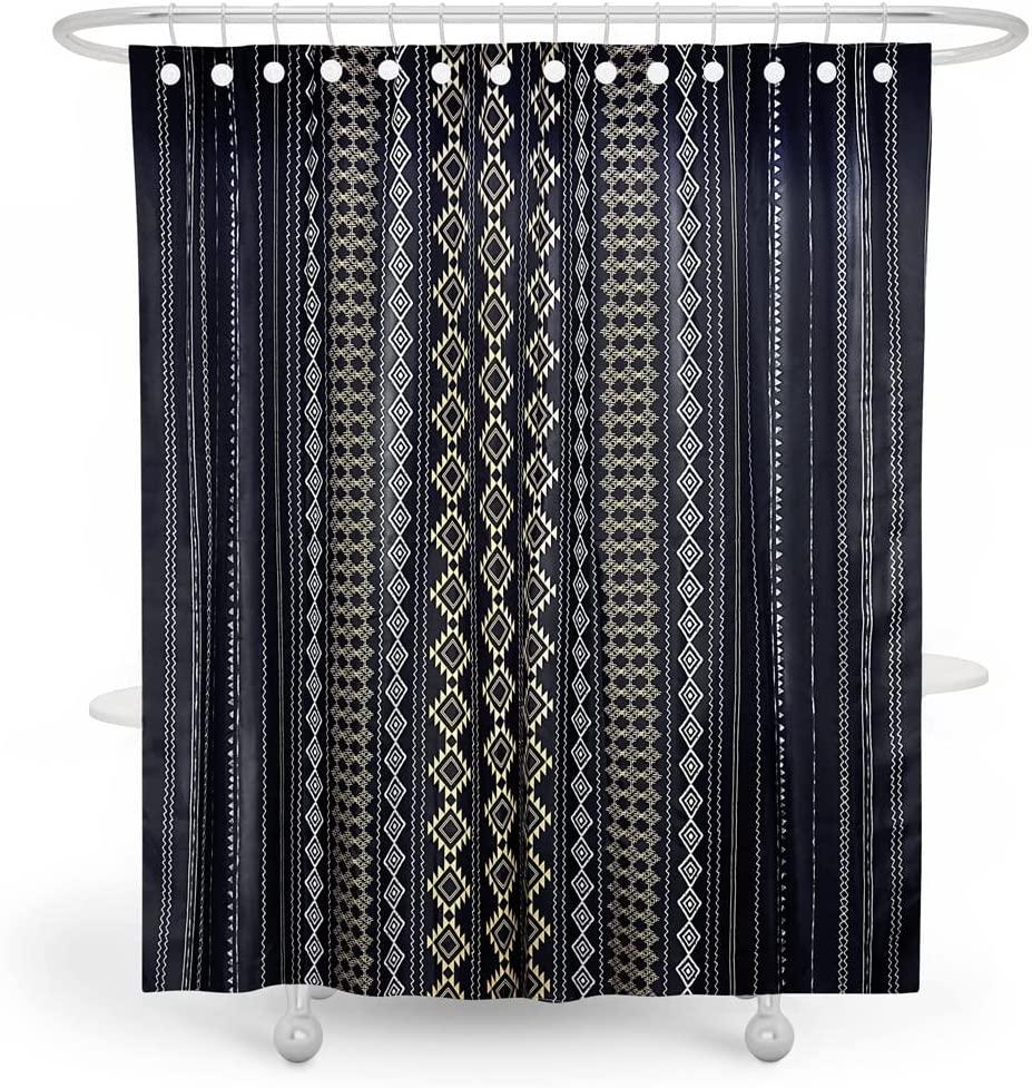 Abstract Black Boho Shower Curtain To Add Chic Touch To Your Bathroom - Image 2