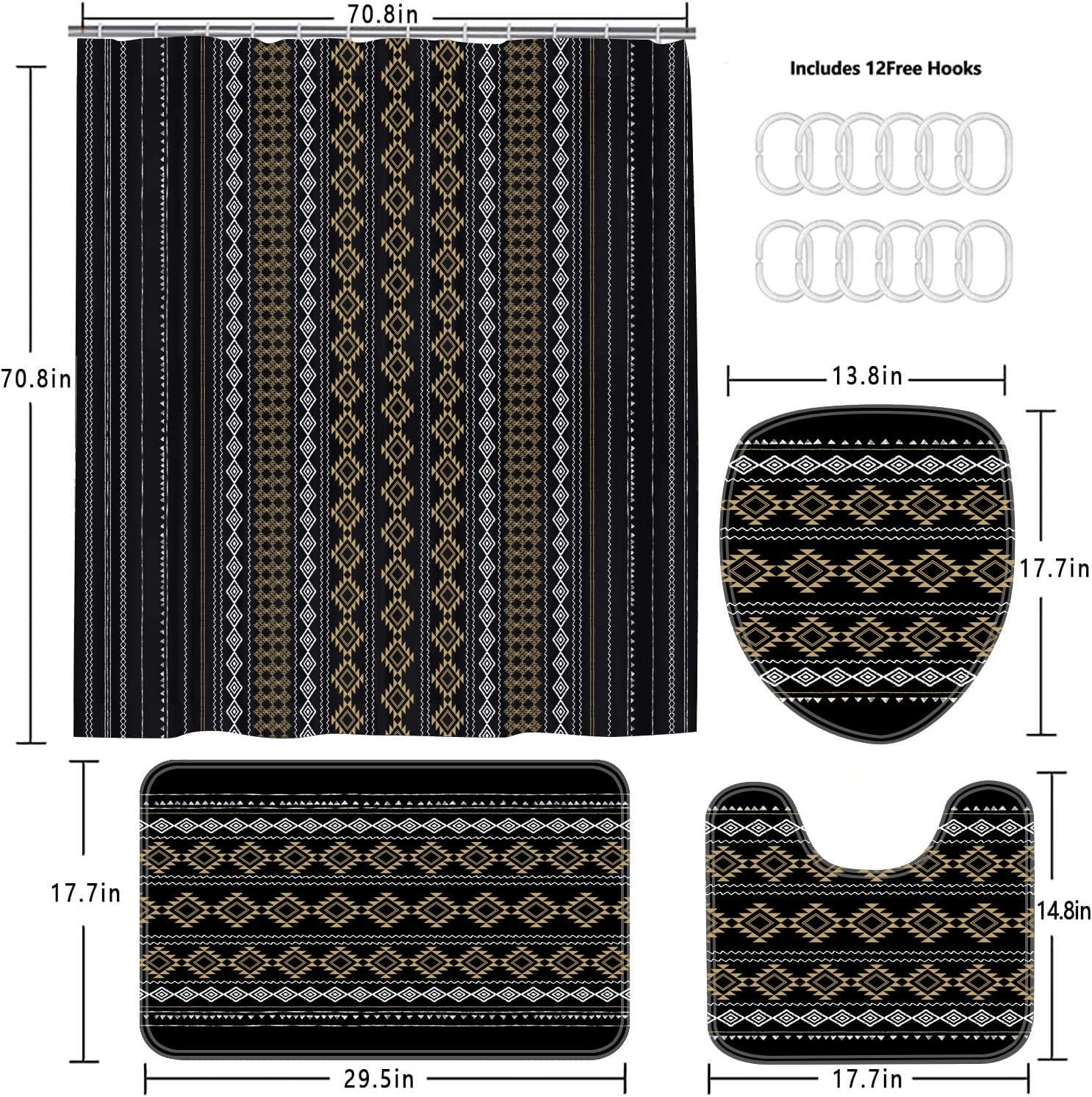 Abstract Black Boho Shower Curtain To Add Chic Touch To Your Bathroom - Image 4