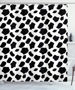 Abstract Black White Pattern Cow Print Shower Curtain - Perfect For Your Modern And Minimalist Bathroom Style
