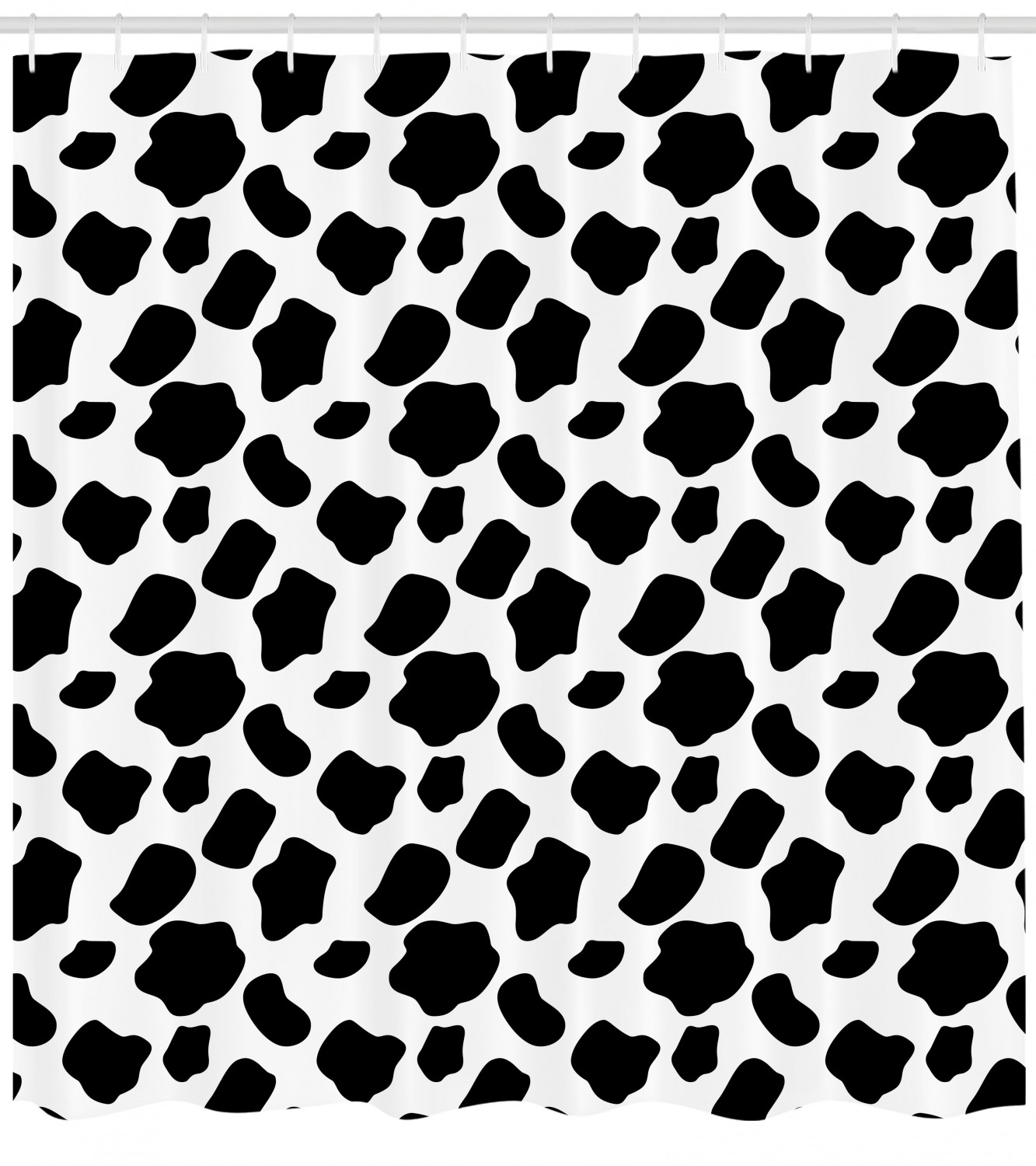 Abstract Black White Pattern Cow Print Shower Curtain - Perfect For Your Modern And Minimalist Bathroom Style - Image 2