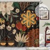 Abstract Bohemian Floral Botanical Print Shower Curtain For Bathroom