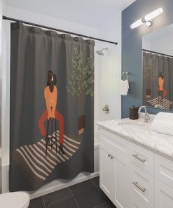 Abstract Boho African American Shower Curtain - Home Decor With Unique And Colorful Design