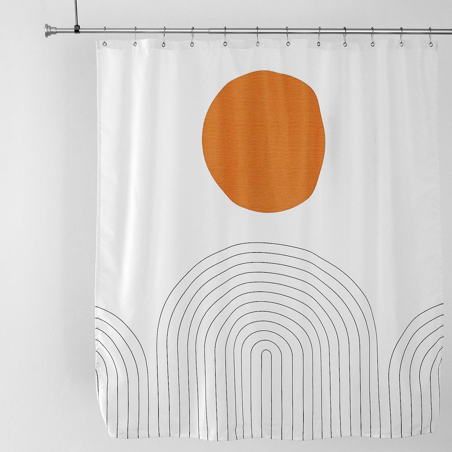 Abstract Boho Aztec Southwest Design Shower Curtain, Minimalist and Modern Waterproof Fabric for Bathroom Decor
