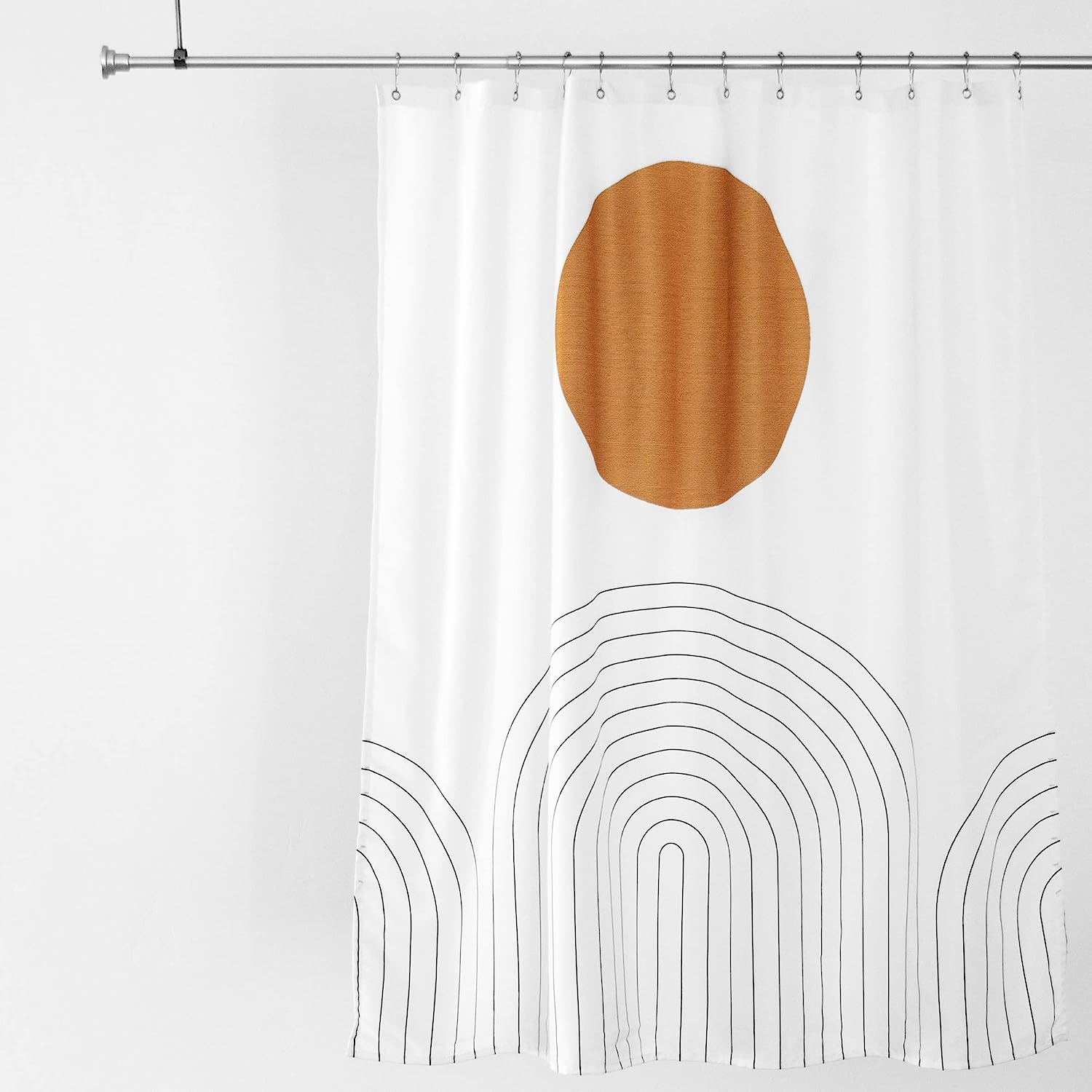 Abstract Boho Aztec Southwest Design Shower Curtain, Minimalist and Modern Waterproof Fabric for Bathroom Decor