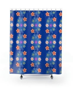 Abstract Boho Flowers Shower Curtain With Colorful Flowers For A Bohemian Vibe